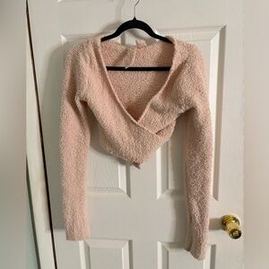 Women’s Skims Pink Cozy Knot Wrap Sweater Sz S/M